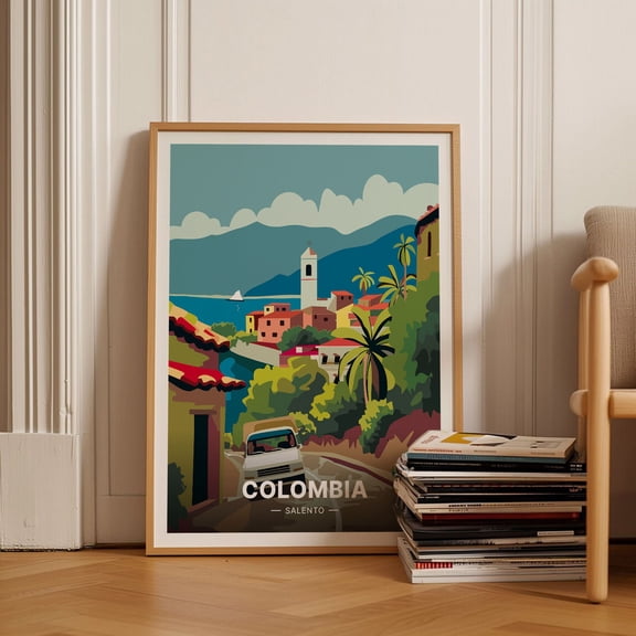 Colombia Salento Palms Tree Poster Scenic Travel Wall Art Home Decor Office Decoration C20
