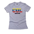 thumbnail image 1 of Colombia Soccer - Olympic Games - Rio - Flag Women's Cotton Grey T-Shirt, 1 of 2