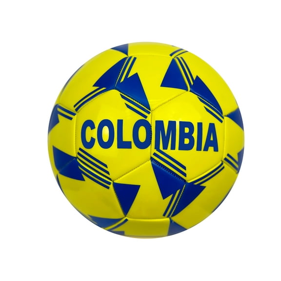Icon Sports Colombia Fan Soccer Ball, Yellow/Blue, TPU/PVC Blend, Size 4