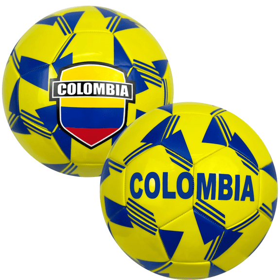 Icon Sports Colombia Flag Soccer Ball, Durable PVC, Yellow/Blue, Size 4-5