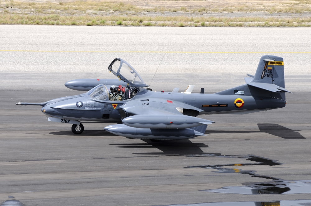 Colombian Air Force A-37 Dragonfly taxiing at Natal Air Force Base Canvas Art - Riccardo NiccoliStocktrek Images (17 x 12)