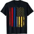 thumbnail image 1 of Colombian American Flag Colombian Roots Colombia America T-Shirt, 1 of 4