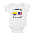 thumbnail image 1 of Colombian American Flag Two Hearts Baby Rompers (White, 18-24 Months), 1 of 5