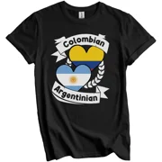 Colombian Argentinian Heart Flags Colombia Argentina T-Shirt Gift for Men Women Unisex Tee