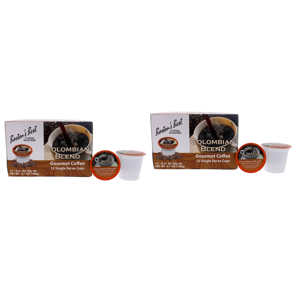 Colombian Blend Gourmet Coffee by Bostons Best for 12 Cups Coffee Pack of 2