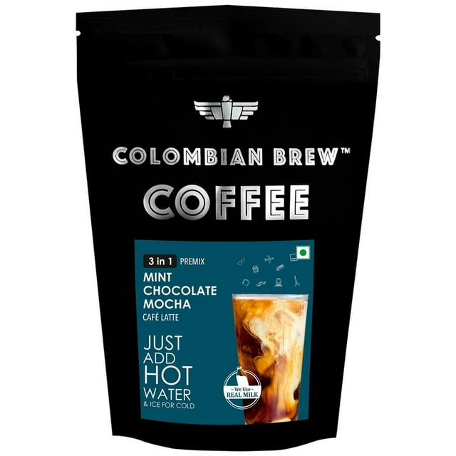 Colombian Brew Mint Chocolate Mocha Instant Coffee, No Sugar Vegan