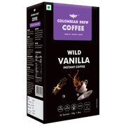 Colombian Brew Vanilla Instant Coffee Powder, No Sugar Vegan, 50G (Hot & Cold Coffee)