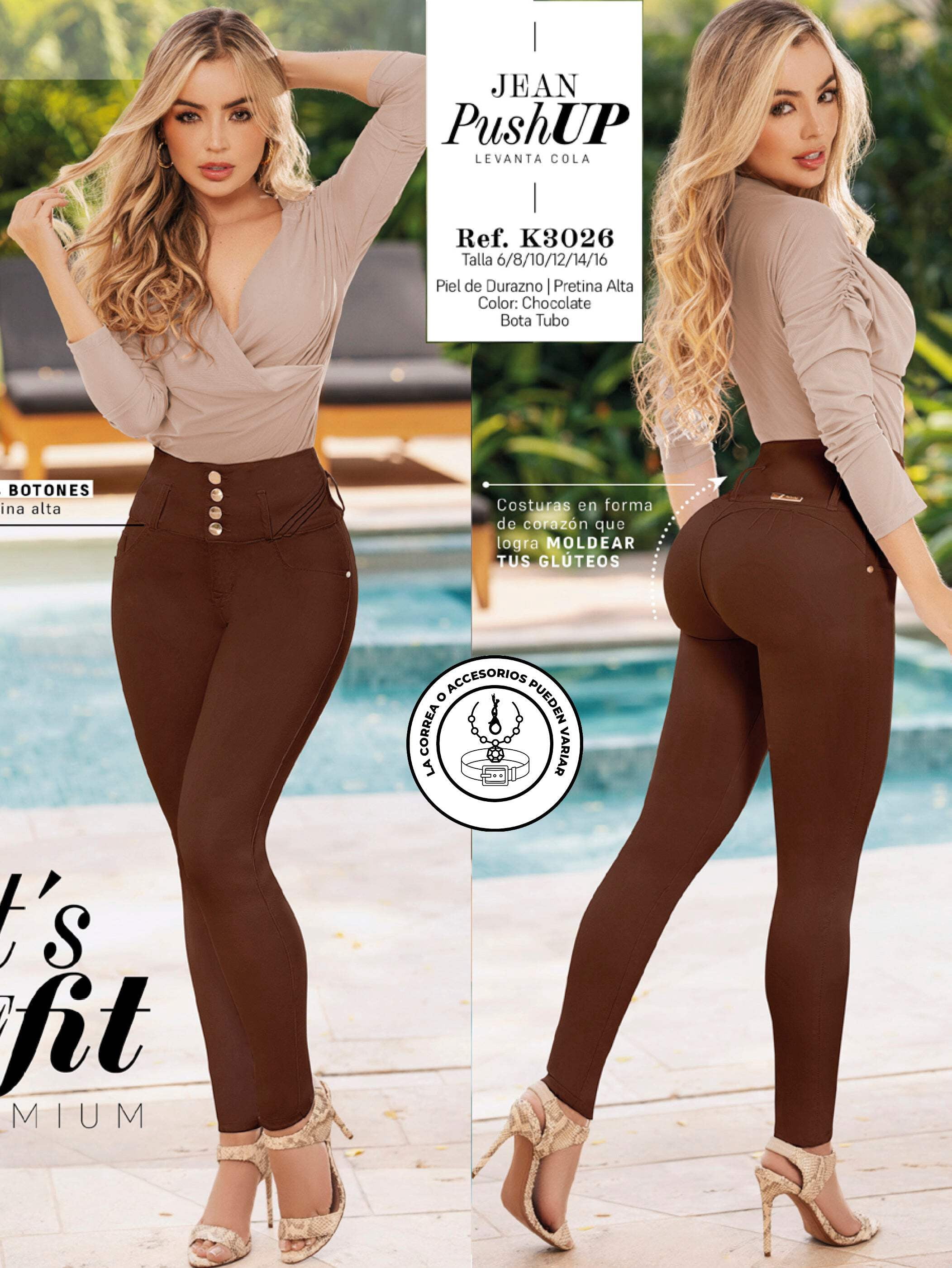 Jean Femme Push-Up Colombien 'Butt Lift' - Taille Haute, Coupe Droit - Tissu Elastique - Neuf Avec Étiquettes