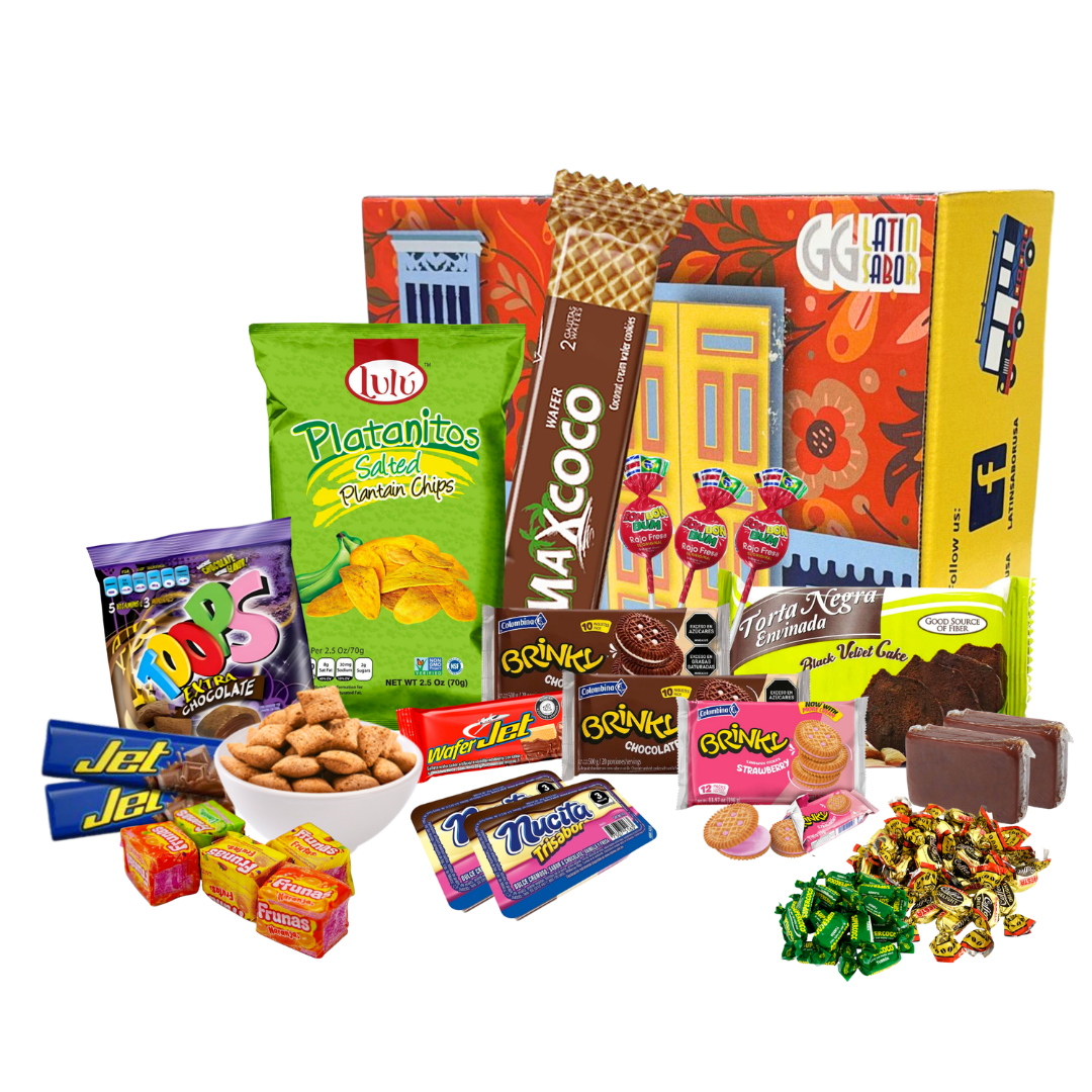 Latin Sabor Venezuelan Food Gift Crate - Assorted Sweet Snacks & Cookies Mix - Pantry Box