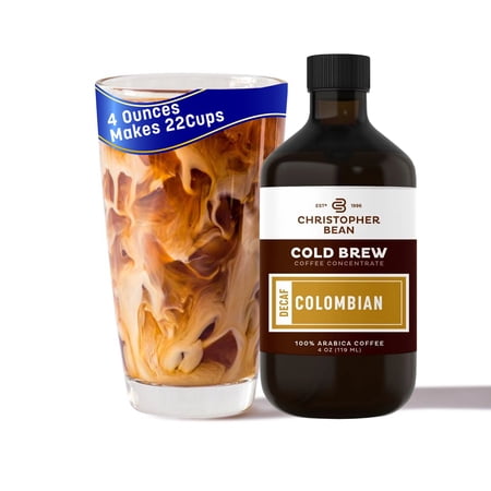 Colombian Coffee Concentrate, Cold Brew Liquid Java Concentrate, 100% Arabica, Pure Coffee Bean Extract with No Additives, 4 Ounce Bottles of Decaf Concentrate – Christopher Bean Coffee
