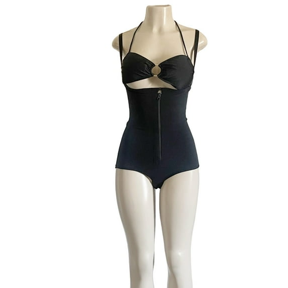 Colombian Fajas Front Zip and Hooks Women's Firm Compression Smooth Slimming Silhouette Body Shaper Black L