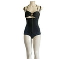 thumbnail image 1 of Colombian Fajas Front Zip and Hooks Women's Plus Size Firm Compression Smooth Slimming Silhouette Body Shaper Black 2XL, 1 of 8