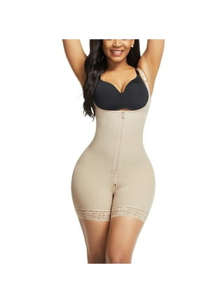 Shapellx Women's Plus Size Zip and Hooks Firm Compression Smooth Slimming  Silhouette Body Shaper 6XL