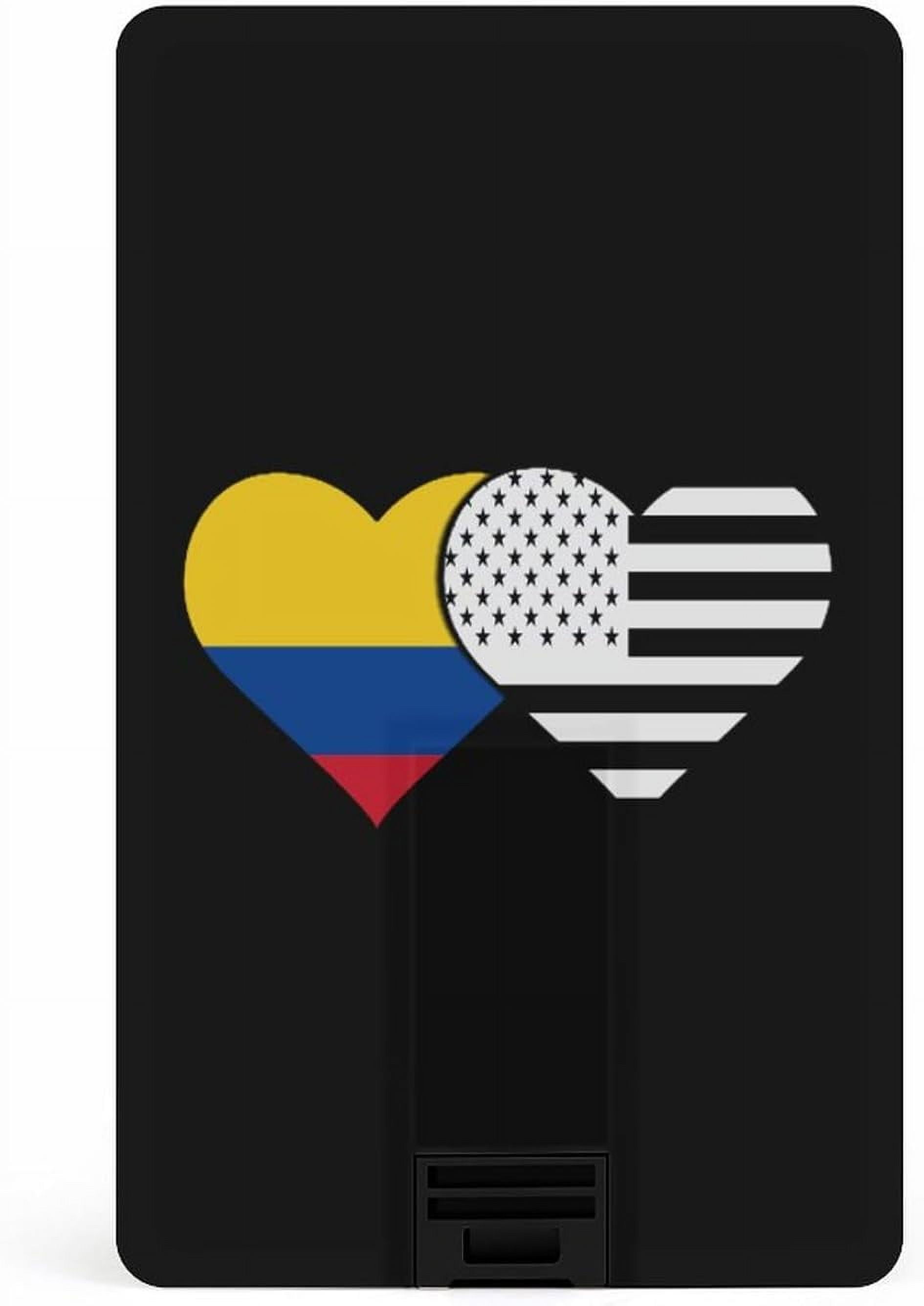 Colombian flag and black american flag usb flash drive credit card