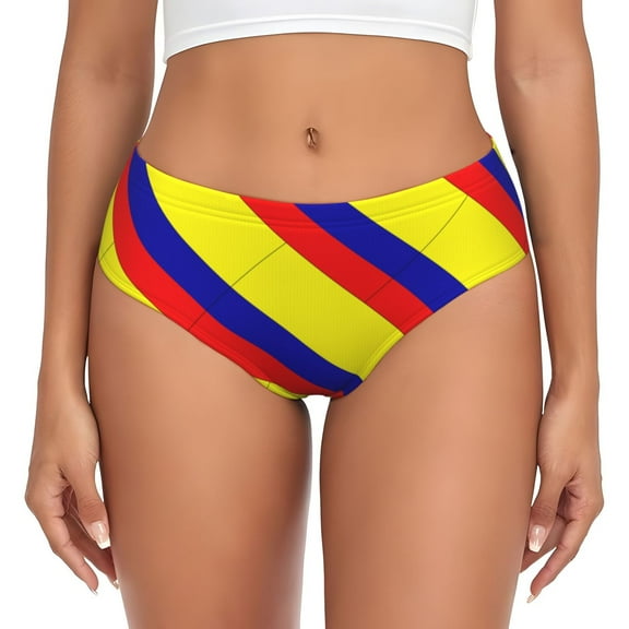 Colombian Flag Bikini Panties Stretch Cool 3D printed Underwear for Women X-Small