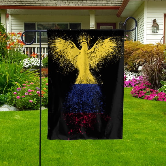Colombian Flag With Eagle Painting - Proud Colombia Garden Flag (11.5x17.5) Double-Sided Decorative Polyester Indoor/Outdoor Flag