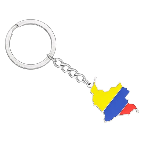 Colombian Map Flag Keychain Men Women Keyring Steel Key Chains Versatile Ornament for Wallet Camera Purses