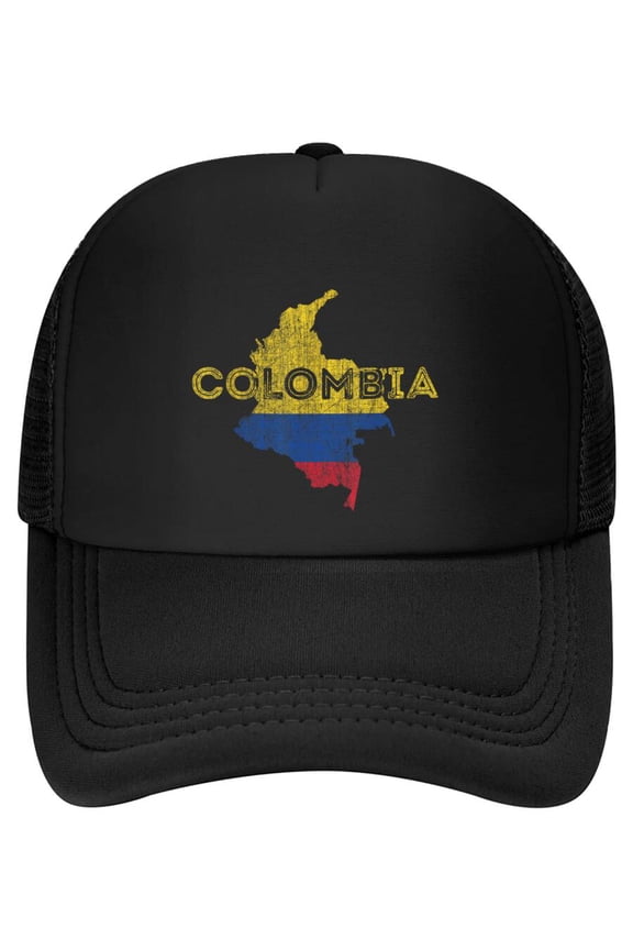 Colombian Map and Flag Souvenir - Distressed Colombia Baseball Cap