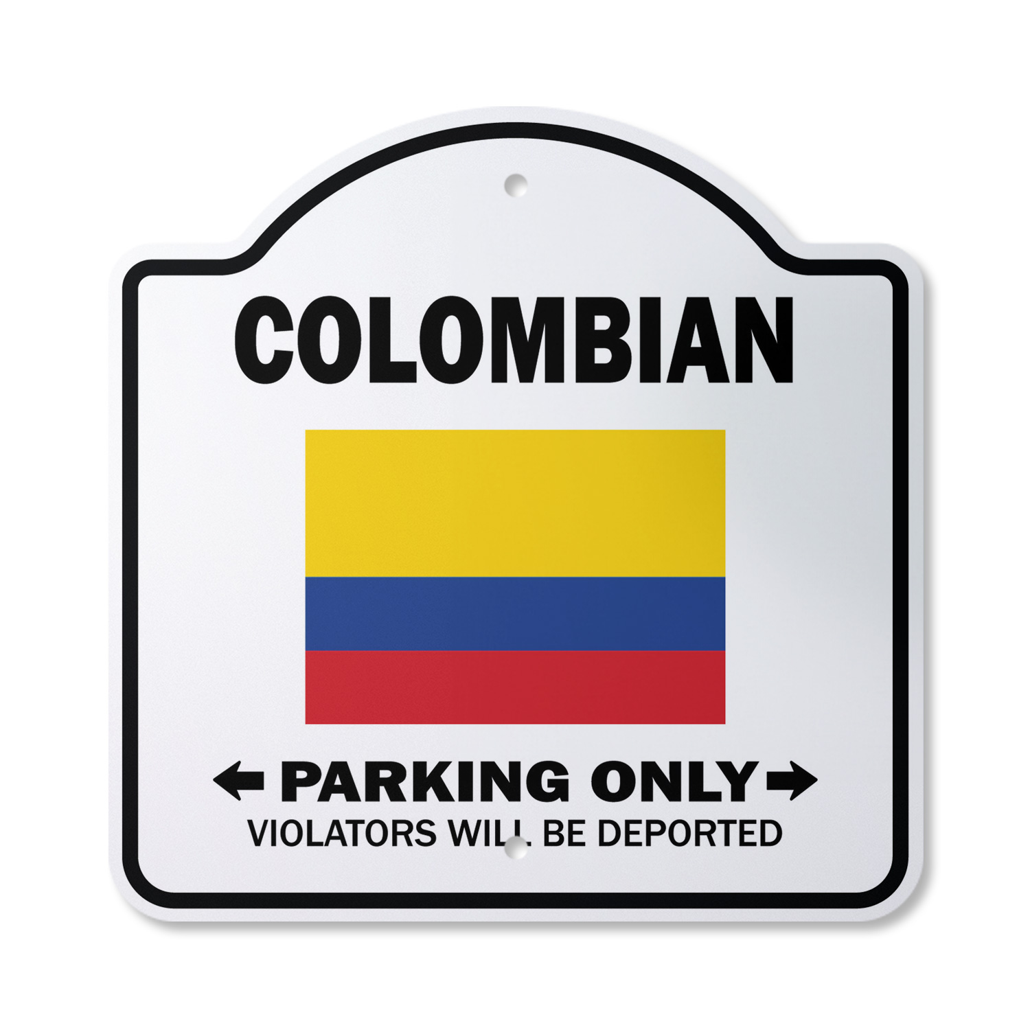Targa Metallica Divertente New Colombian Parking Only – Cartello In Metallo 20x30 Cm Per Garage, Giardino O Ufficio
