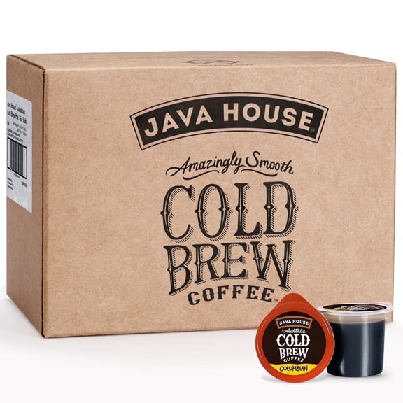 Java House Cold Brew Pods  100% Arabica Colombian Roast  Smooth & Bold  60 Liquid Pods  Hot/Iced  Travel-Friendly & TSA Approved