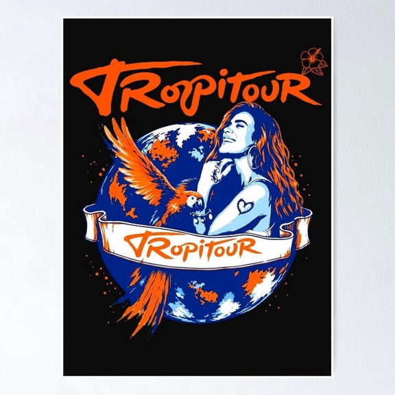 Colombian Reggaeton Pop Artist Tropitour 2026 Concert Merch Graphic Wall Art, Unframed Poster