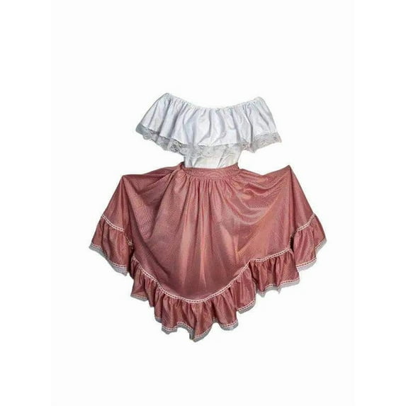 Colombian Traditional Cumbia Dress with White Blouse