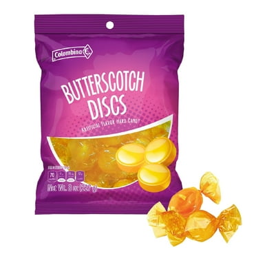 Colombina Butterscotch Discs - Artificial Flavor Hard Bulk Candy – Old Fashioned Snack Bursting with Rich, Buttery Flavor - Individually Wrapped Treats for Parties (38 Units: 1Caramel Per Pack) – 8 OZ