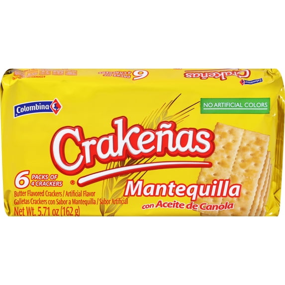 Colombina Crakeñas Butter Crackers, 5.7 oz, 6 Pack, Packaged in Resealable Bag