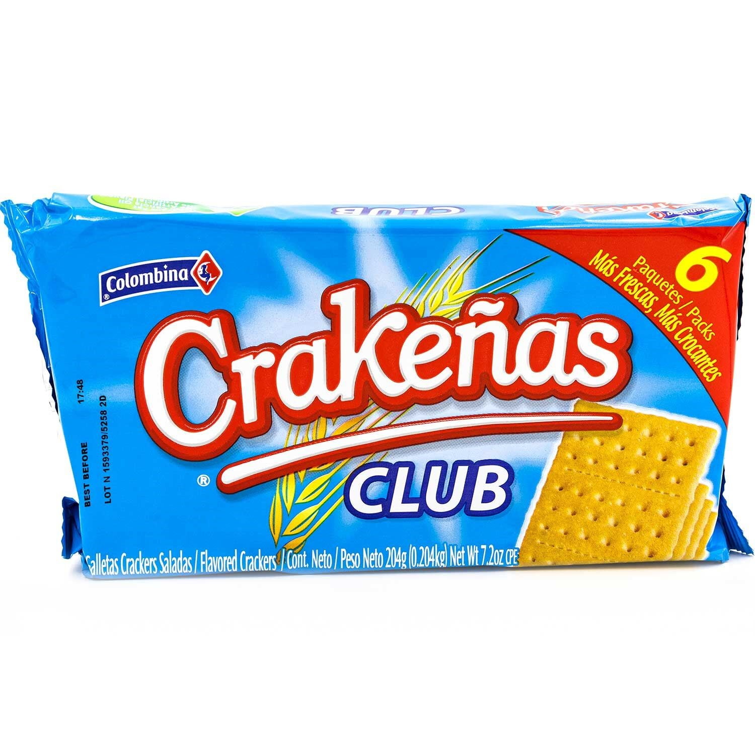 Colombina, Crakeas Crackers, Club, 7.2 oz, 6pk