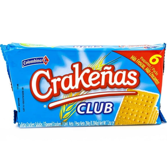 Colombina Crakeñas Crackers, Club, 7.2 oz, 6pk