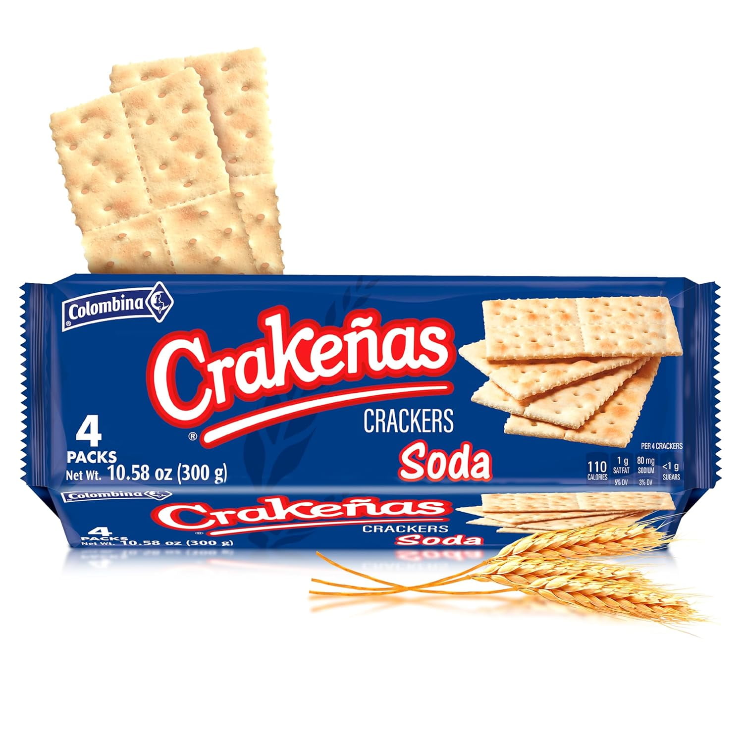 Colombina Crakeñas (Crakenas) Soda Crackers Family Pack 4 Individually Wrapped Saltines Packs