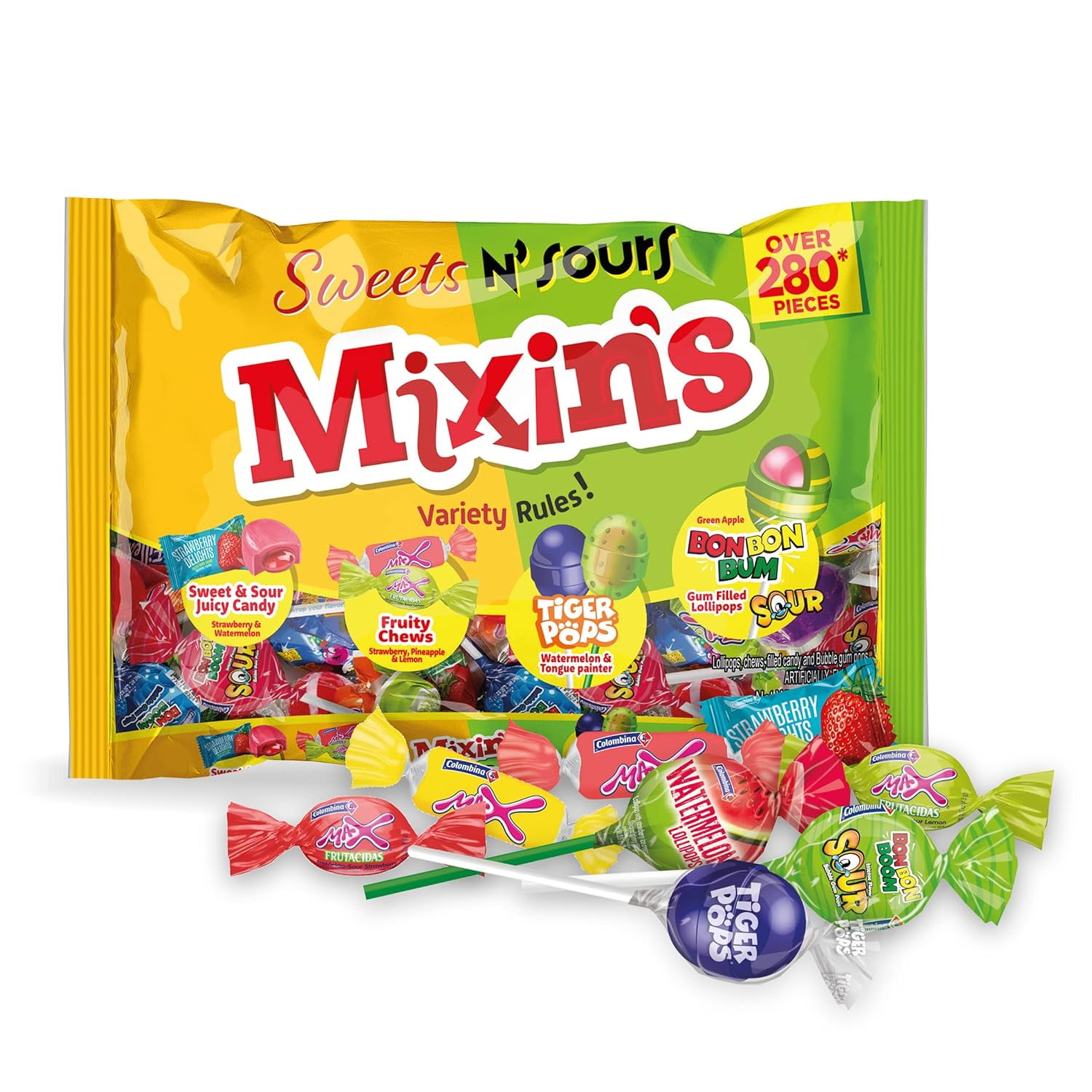 Colombina Mixin's Sweet and Sour Gluten Free Chocolate & Candy Assortments, Assorted, 280 Pieces