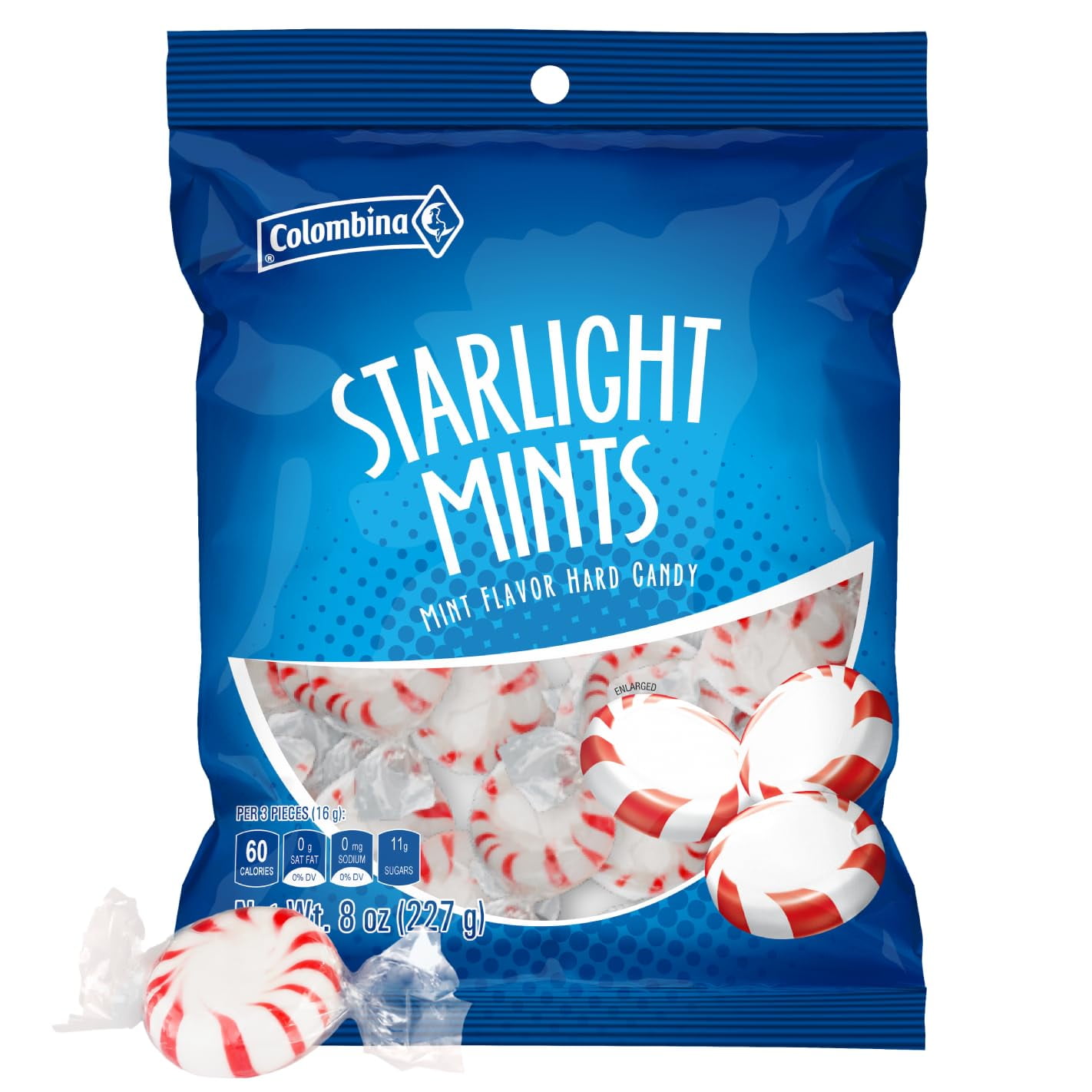 Colombina Starlight Mints - Refreshing Mint Flavor Hard Candy - Smooth and Creamy Breath Snack - Individually Wrapped Treats Dishes, Party Bag Favors (44 Units: 1 Caramel Per Pack)  8 Oz