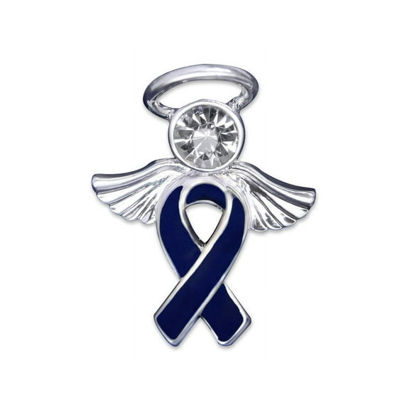 Colon Cancer Awareness Angel Blue Ribbon Pins (2 Pins)