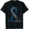 thumbnail image 1 of Colon Cancer Awareness Colonoscopy Blue Ribbon Butterflies T-Shirt, 1 of 4