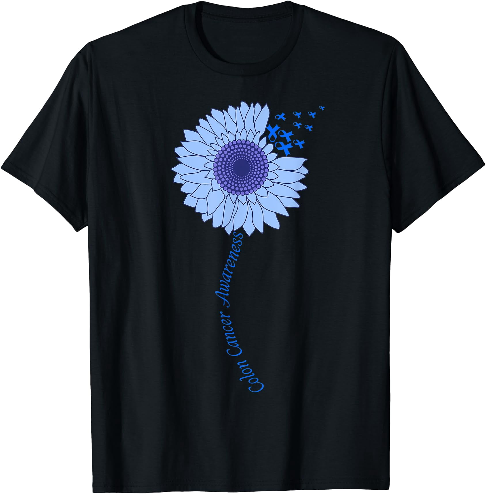 Sign Language For Pink Ribbon Colon Cancer Awareness Sunflower Periwinkle Ribbon T-Shirt - Walmart.com