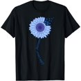 Colon Cancer Awareness Sunflower Periwinkle Ribbon T-Shirt - Walmart.com