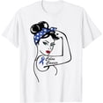 thumbnail image 1 of Colon Cancer Awareness Warrior Blue Ribbon Colorectal T-Shirt, 1 of 4