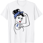 Colon Cancer Awareness Warrior Blue Ribbon Colorectal T-Shirt