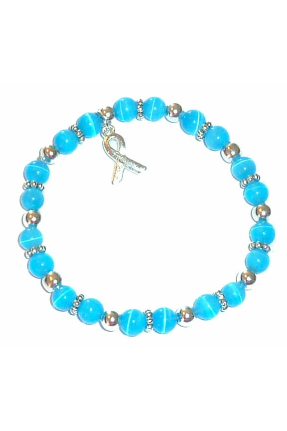 Colon Cancer Bracelet - Blue Awareness Stretch Bracelet - Fits Adults - Packaged