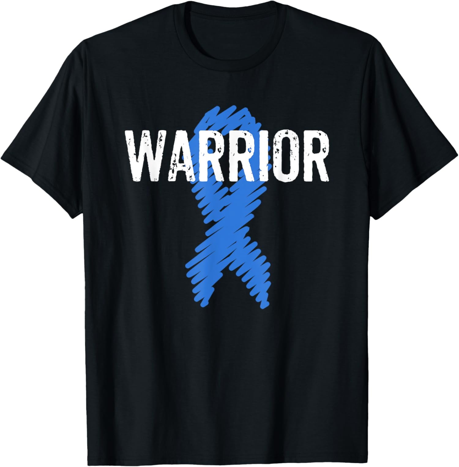 Colon Cancer Warrior Awareness Colonoscopy Blue TShirt