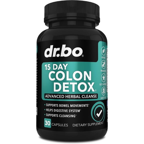 Colon Cleanse Detox 15 Day Gut Cleanser Digestive Bloating Constipation Relief 30 Capsules