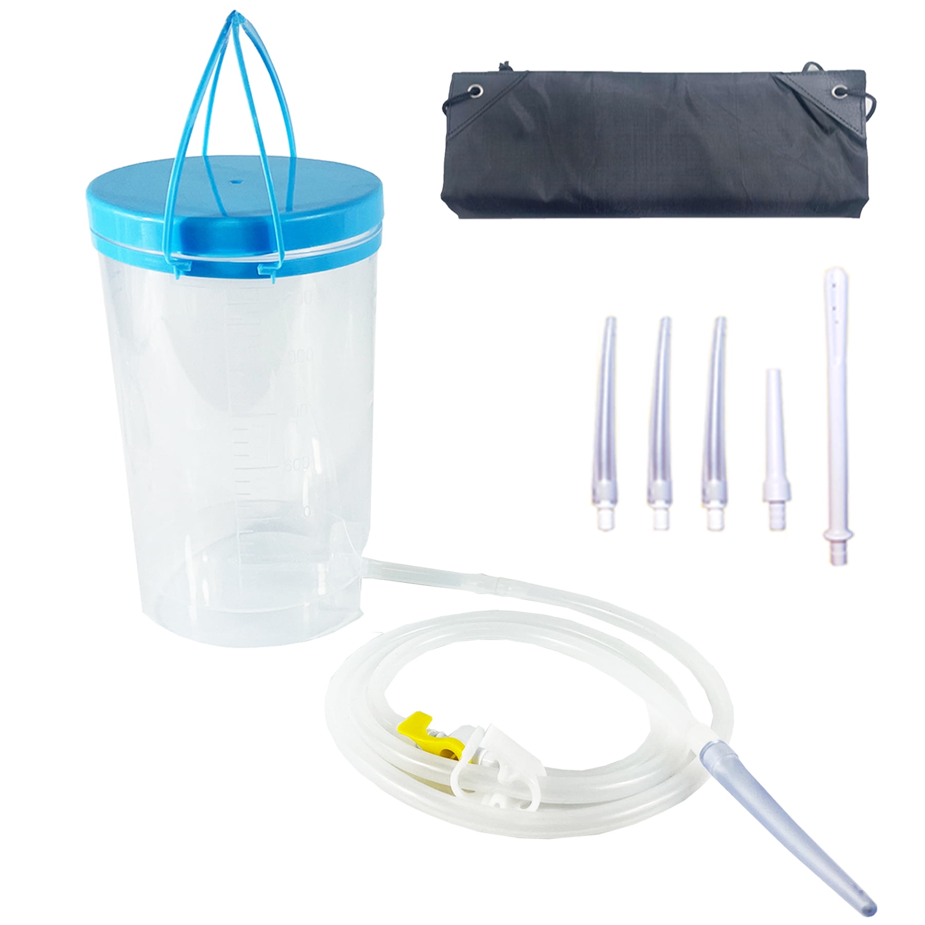 Colon Cleanse Enema Bucket Kit with 5.2ft Silicone Hose, 5 Enema Tips