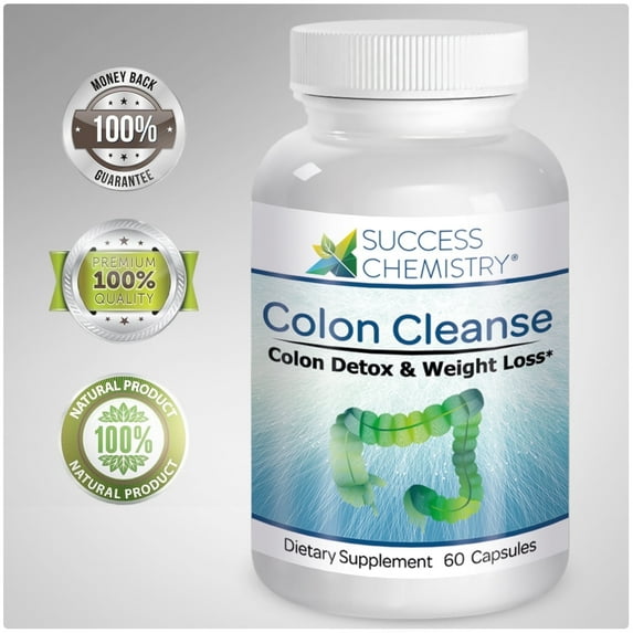 Success Chemistry Colon Cleanse Detox Supplement 60 Count Unisex Adult D with Herbal Blend - General Health & Wellness Support for Adults - 60 Count