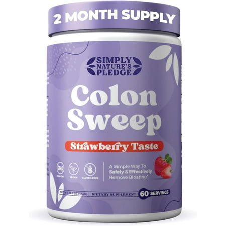 ColonSweep Psyllium Husk Powder Colon Cleanser - Vegan, Gluten Free Fiber Supplement - Safe Colon Cleanse for Constipation Relief, Bloating Relief & Gut Health -16 OZ (60 Servings)
