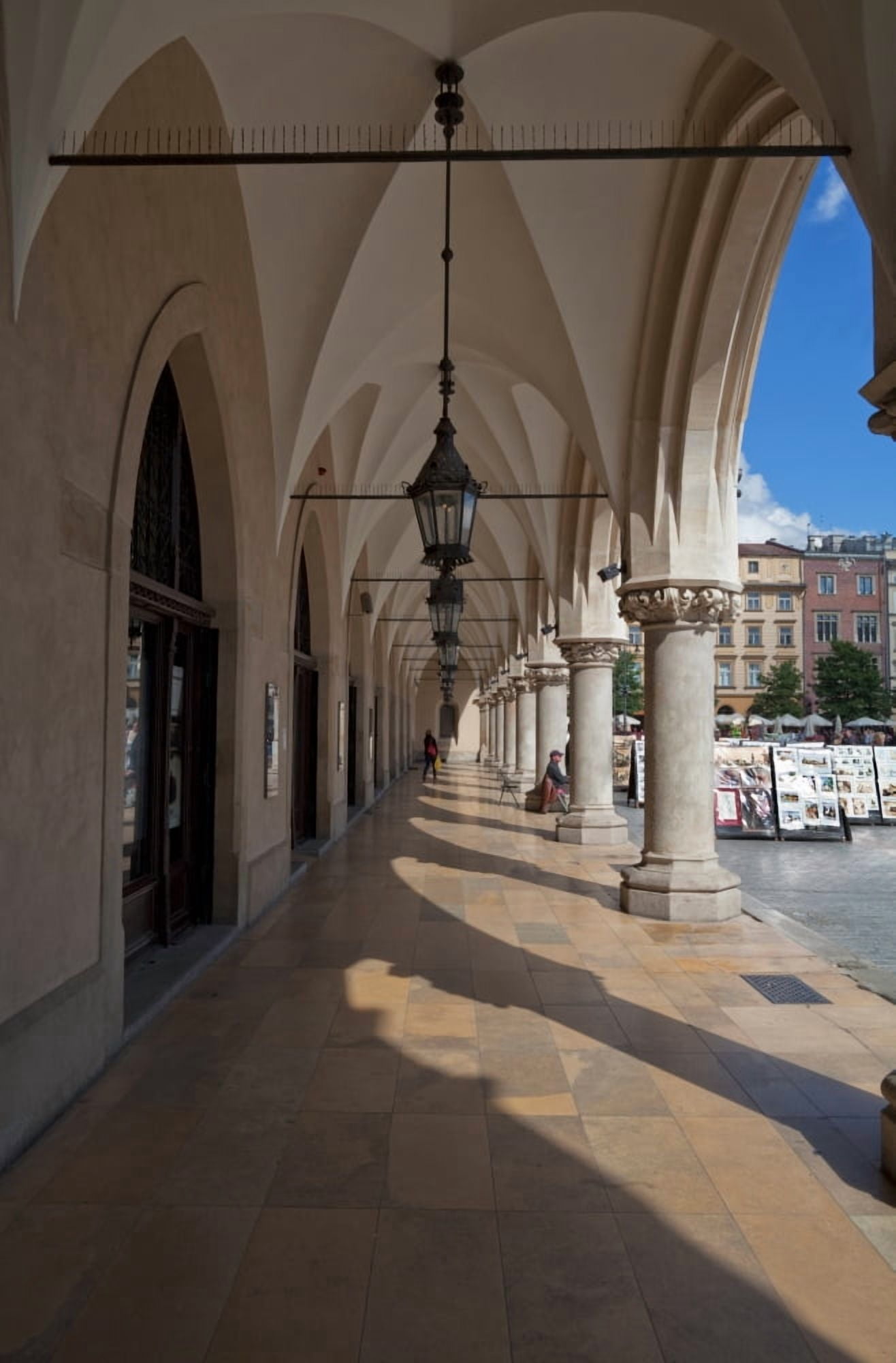 Colonade along the side of Sukiennice The Renaisssance Cloth Hall Rynek Glowny The Main Market Square Krakow Poland Canvas Art - Panoramic Images (36 x 12)