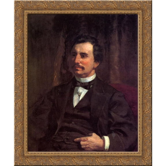 Colonel Barton Howard Jenks 20x24 Gold Ornate Wood Framed Canvas Art by Renoir, Pierre Auguste