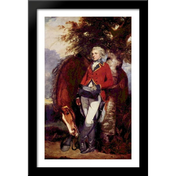 Colonel George K. H. Coussmaker, Grenadier Guards 26x40 Large Black Wood Framed Print Art by Joshua Reynolds