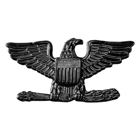 Hero’s Pride Colonel Insignia Pins – Black – Clutch Back – 1" High – Pair