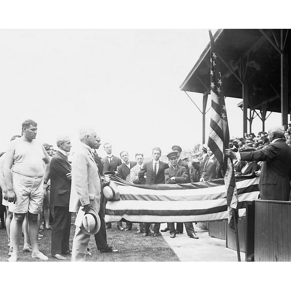 Colonel Robert Thompson Olympic Ceremony - 12x18 Inch Laminated Aviation Poster - Stunning Detail and Bold Colors